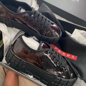 Prada Sequin Sneakers